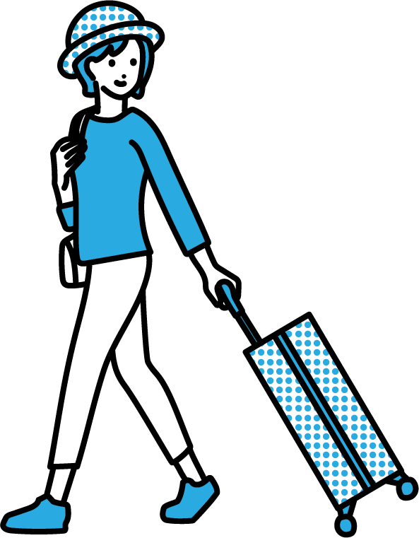 旅行している人