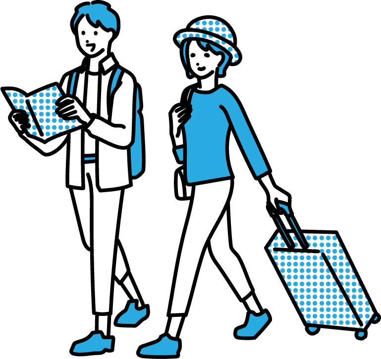 旅行している人